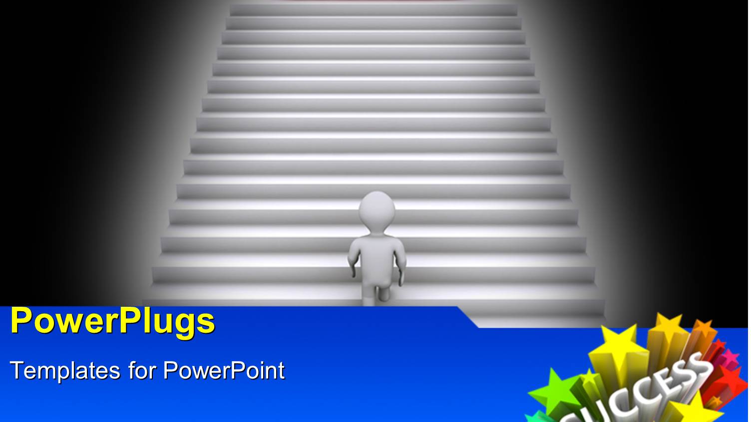 White Figure Climbing Stairway to Success