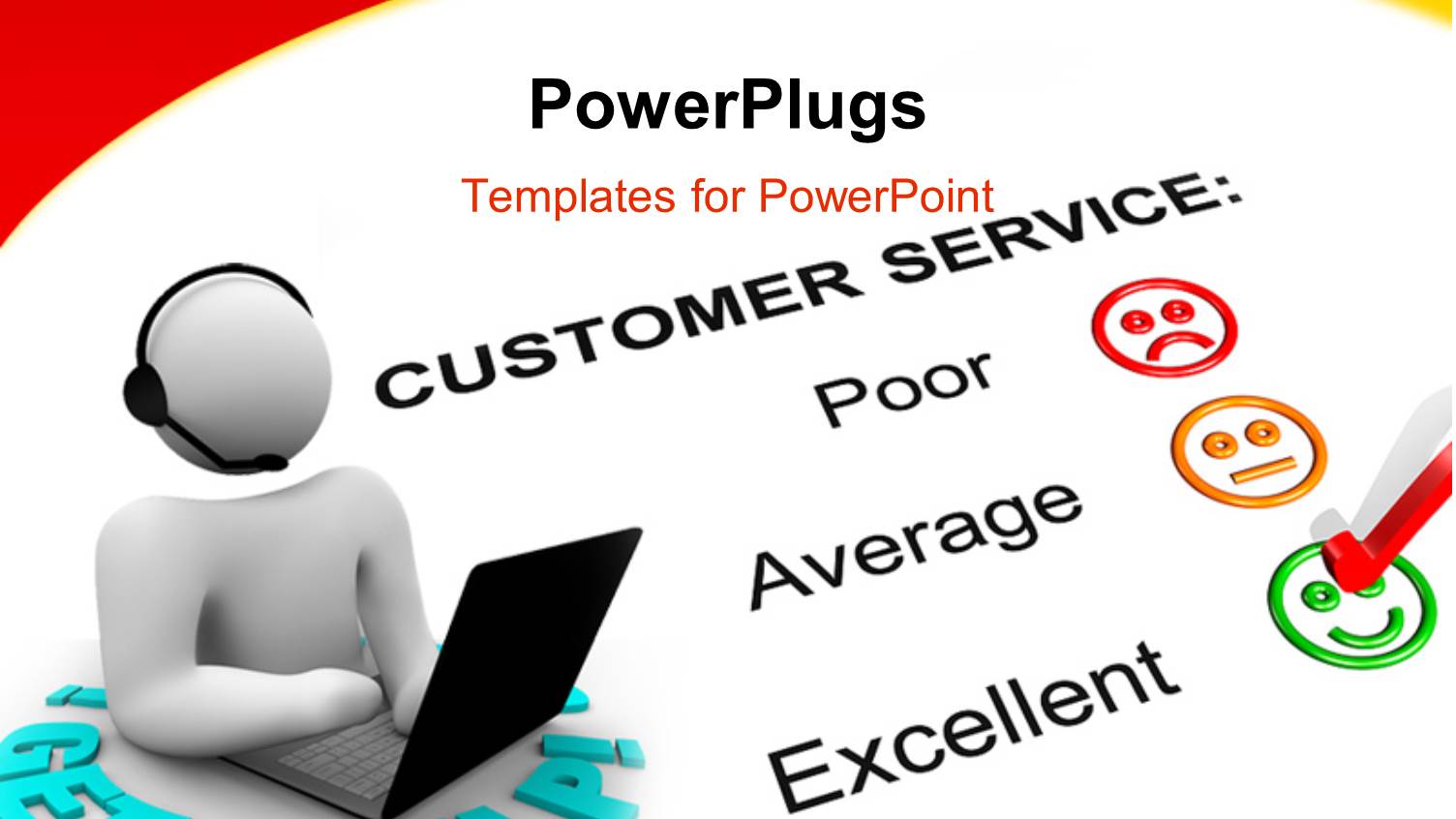 White Figure with Headset and Laptop Next to Customer Service Feedback Form