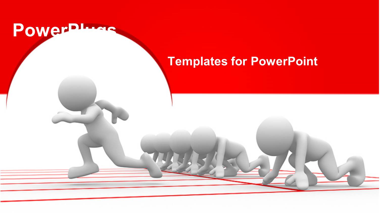 White Figures Poised to Race with on Figure Taking off First