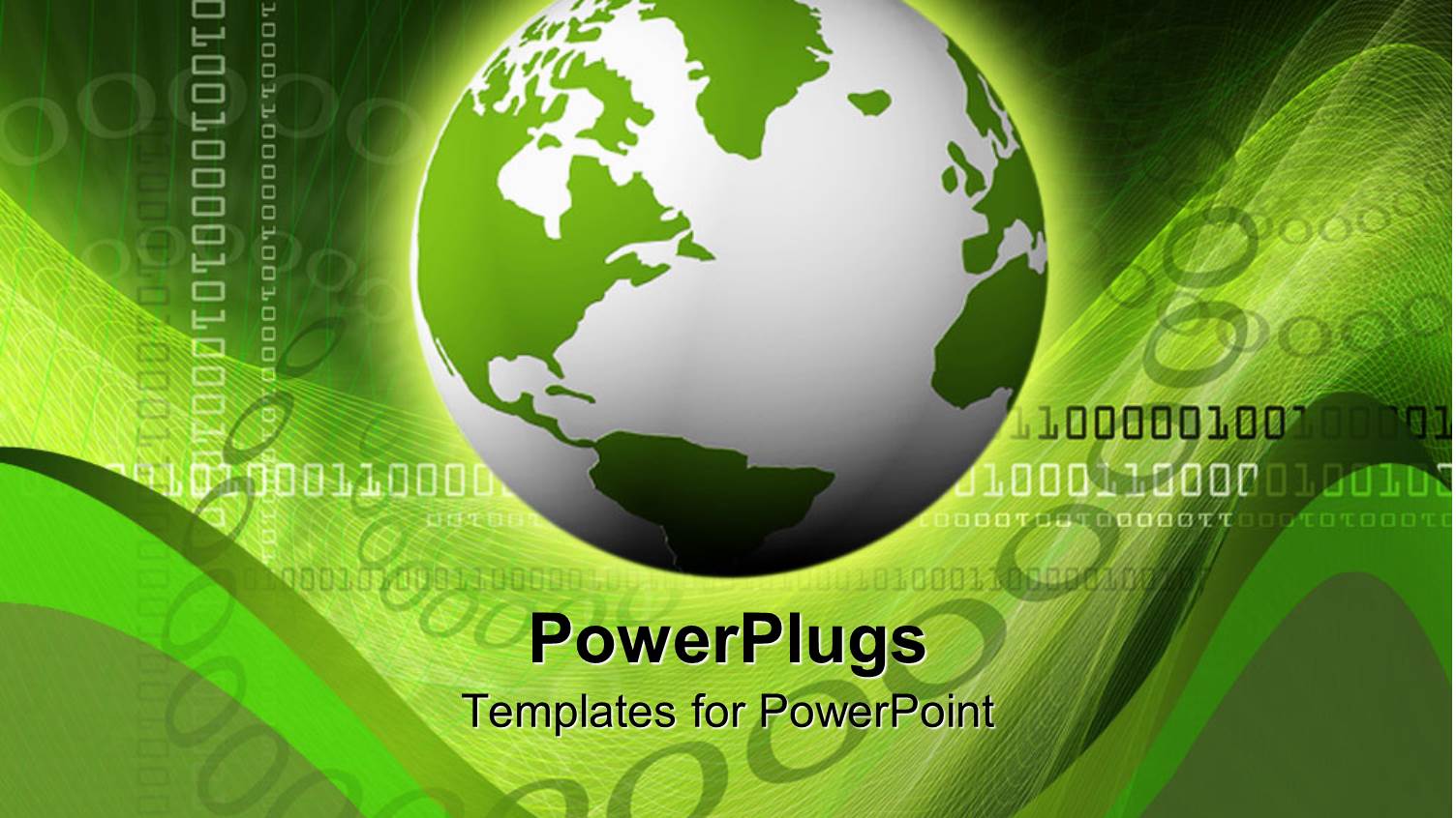 White and Green Earth Globe with Lots of Binary Codes