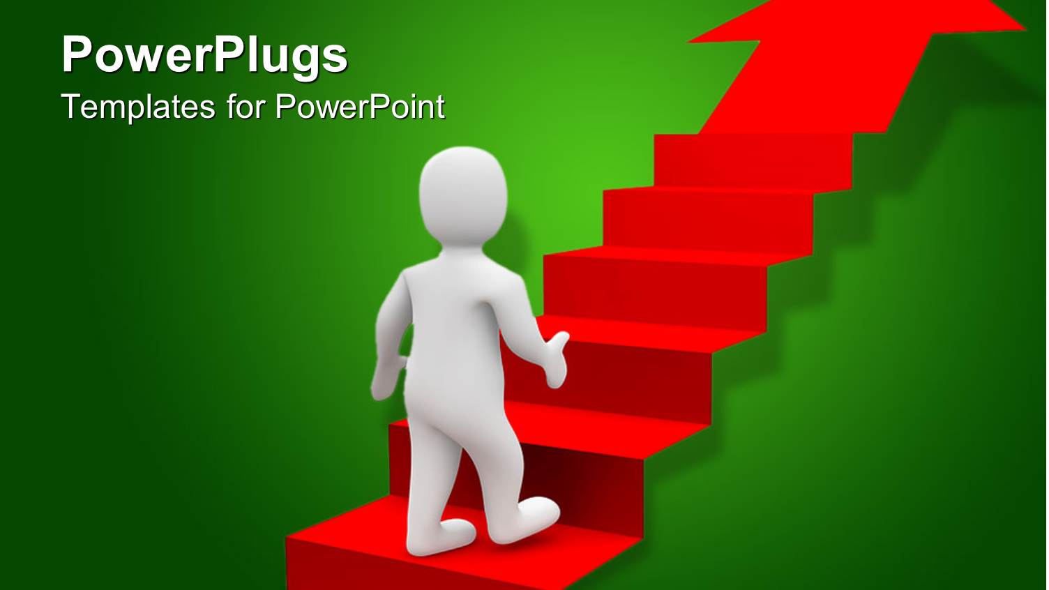 White Human Climbing Up Red Arrow Staircase