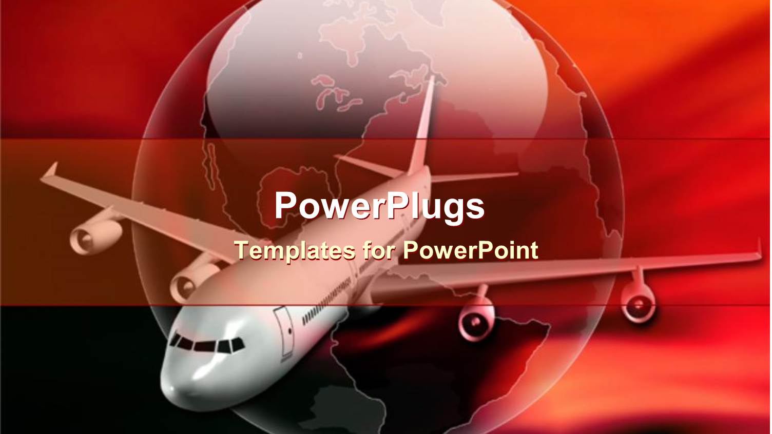 White Jet Plane on Glossy Red Globe