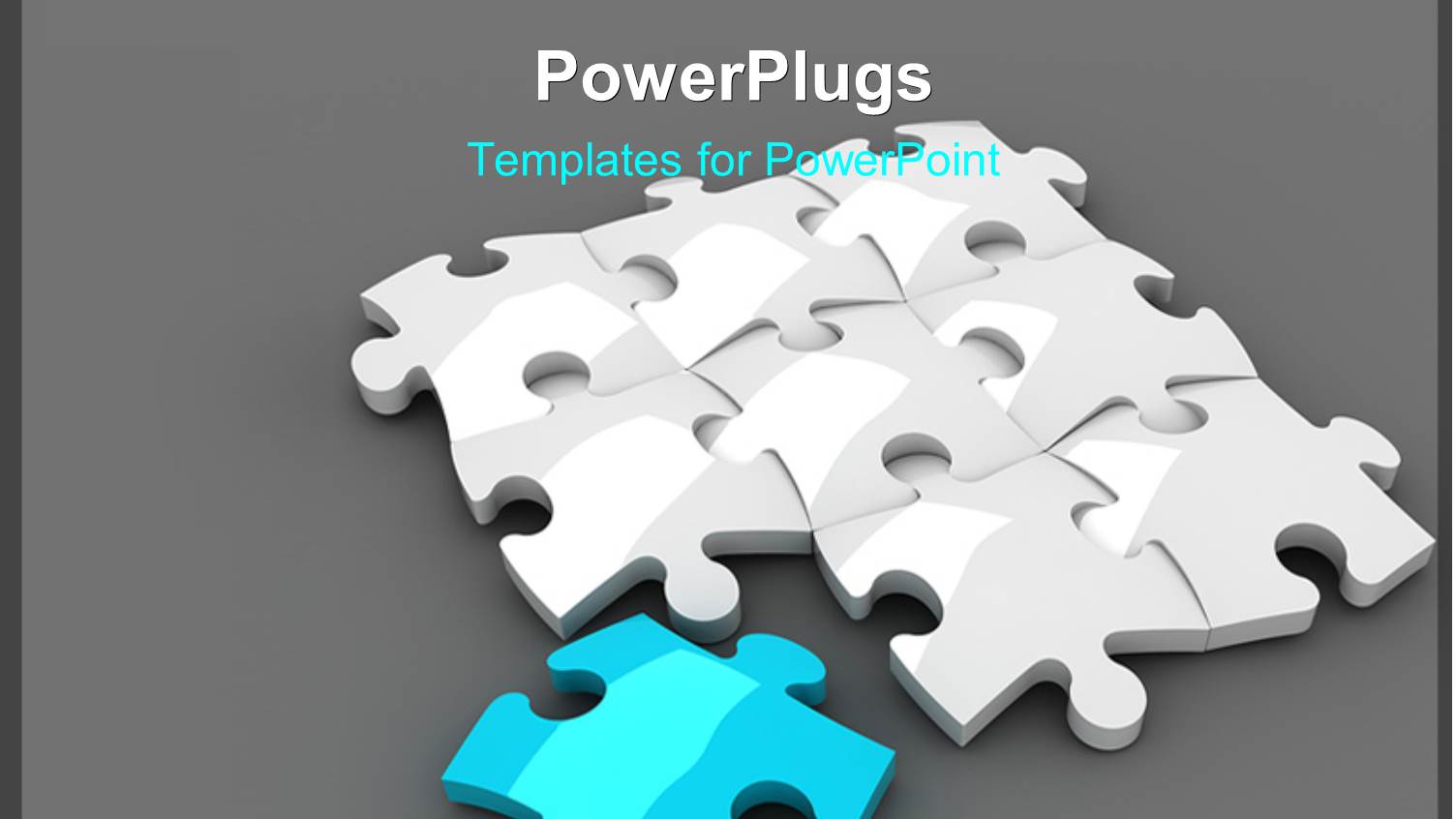 White Jigsaw Puzzle with a Blue Piece on Grey Background with Shadow