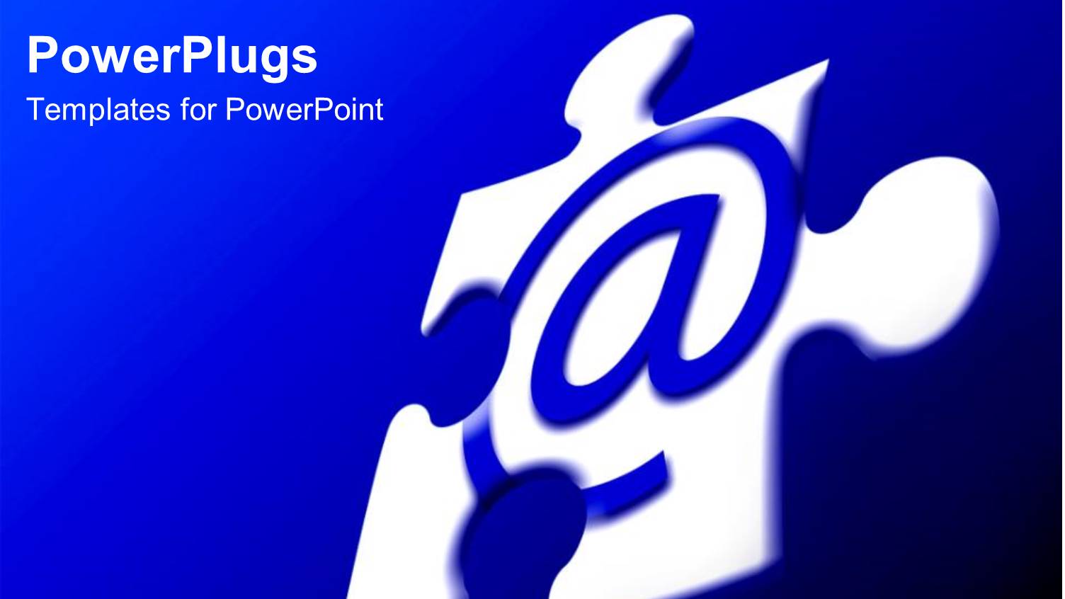 White Jigsaw Puzzle Piece with Blue at Sign