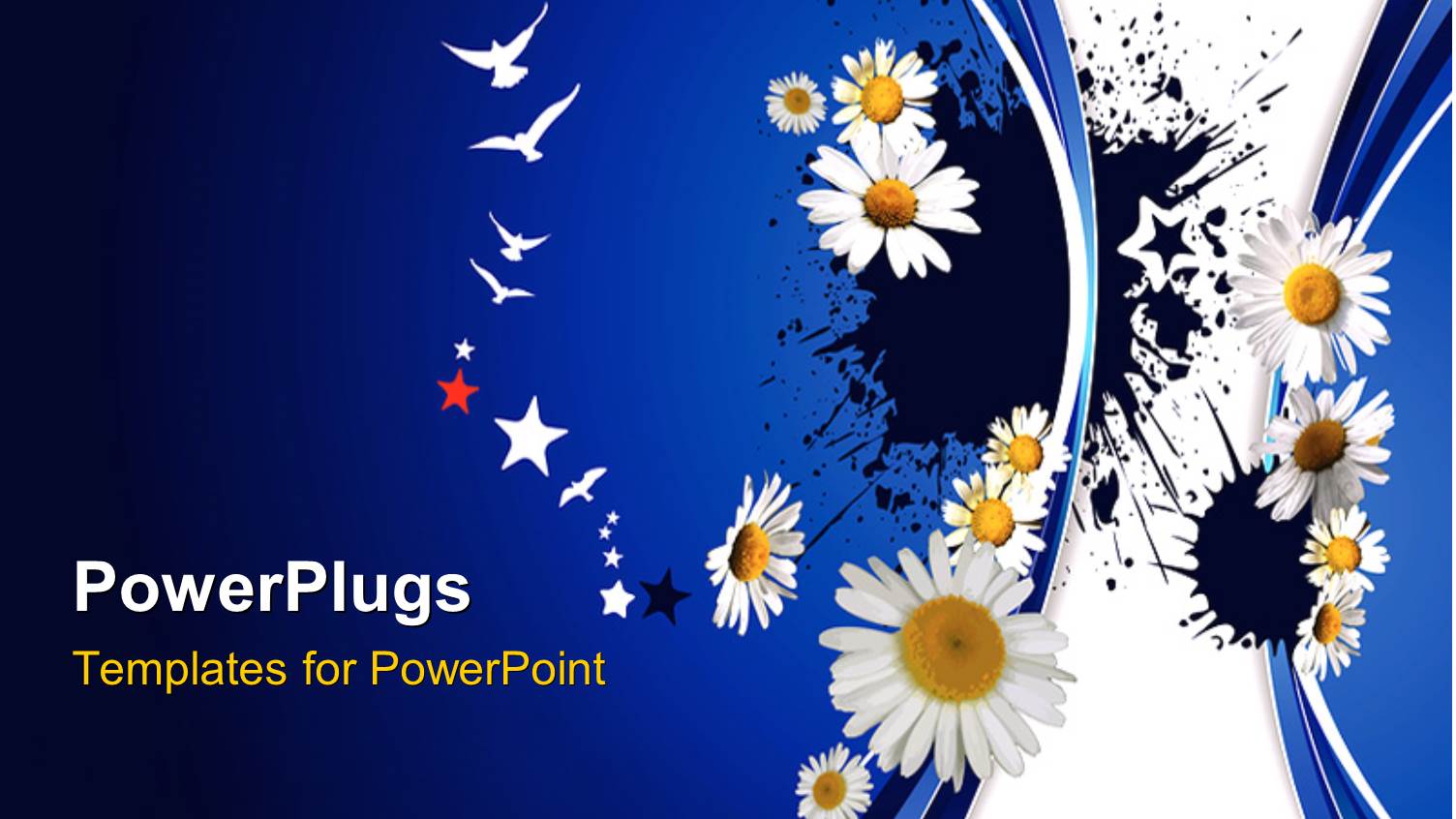 White Lily and Birds with Blue Color