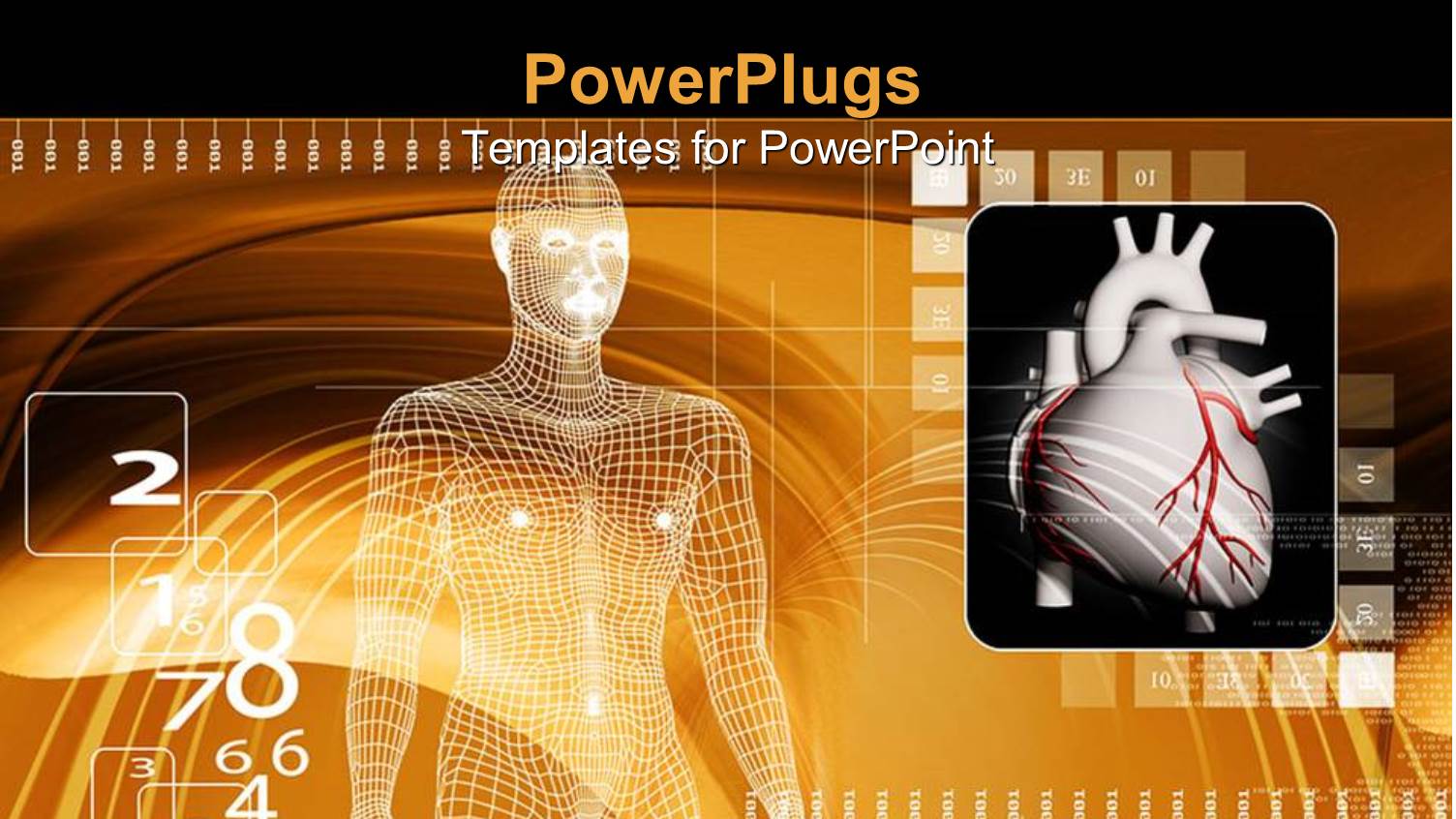 White Mesh Depiction of a Human with a Heart Beside it