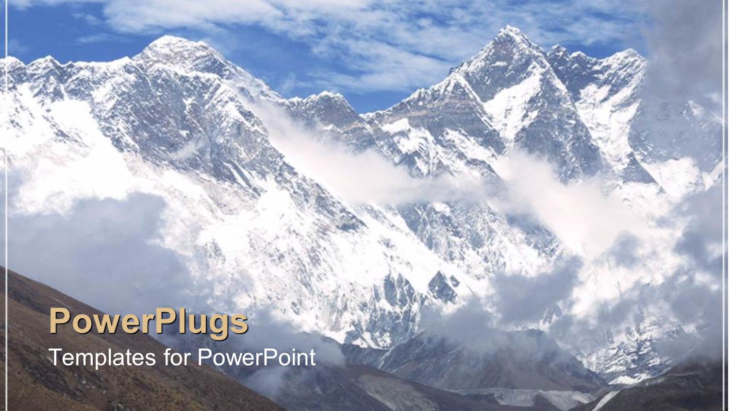 White Mountain Peaks Above Clouds, Blue Sky