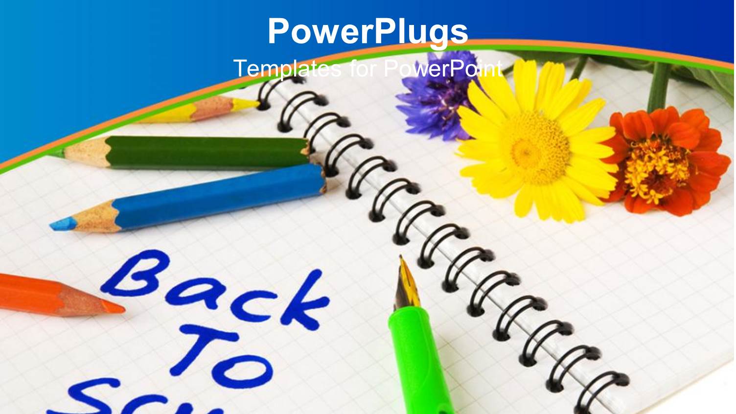 White Open Exercise Book with Color Pens, an in Pen and Flowers