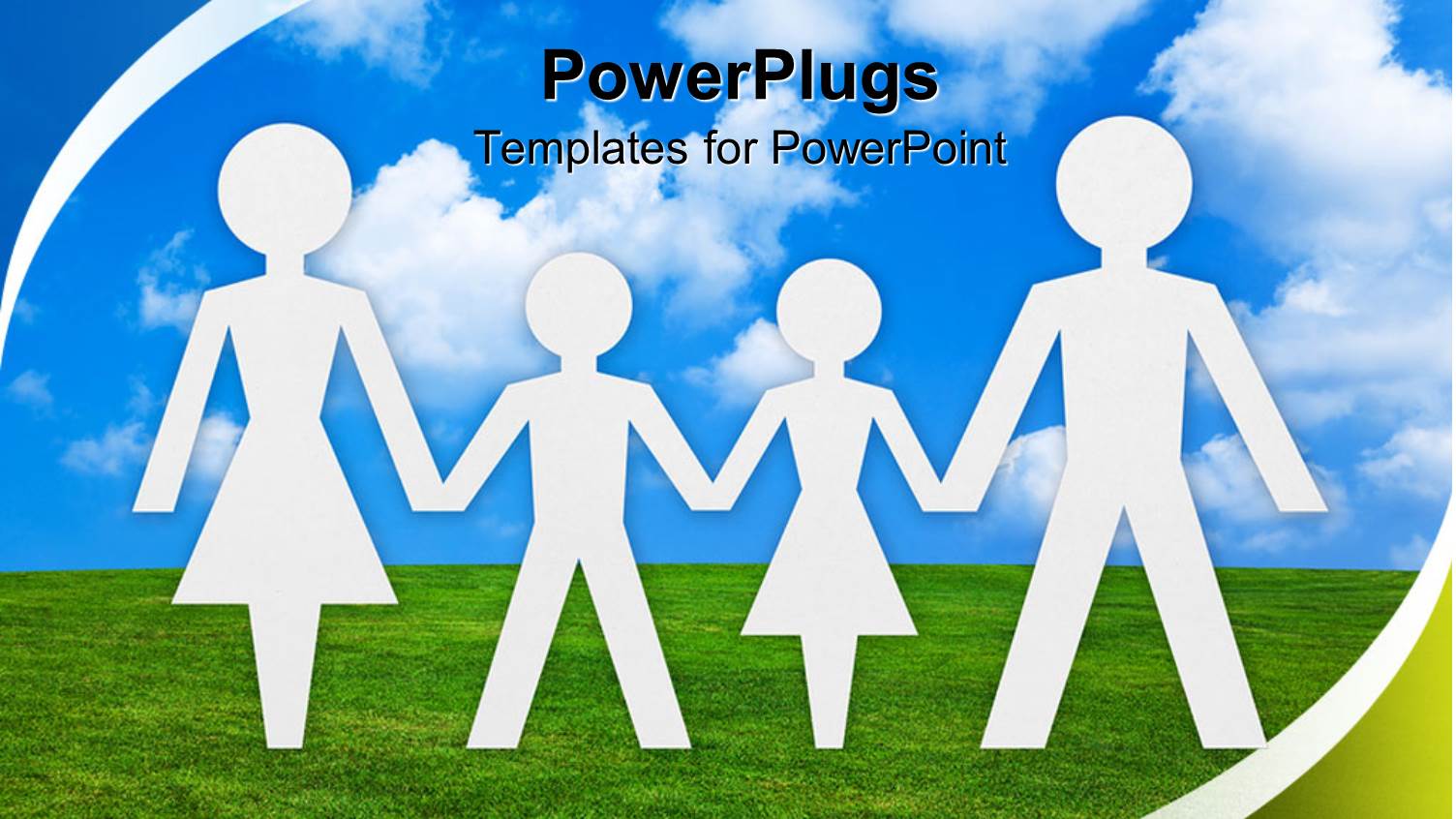 White Paper Cut Human Figures Forming  Family on Blue Sky Background