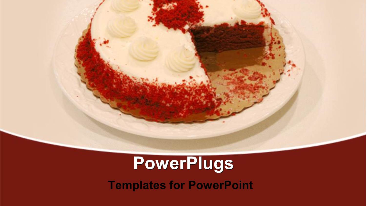 White and Red Chocolate Cake with a Piece Missing