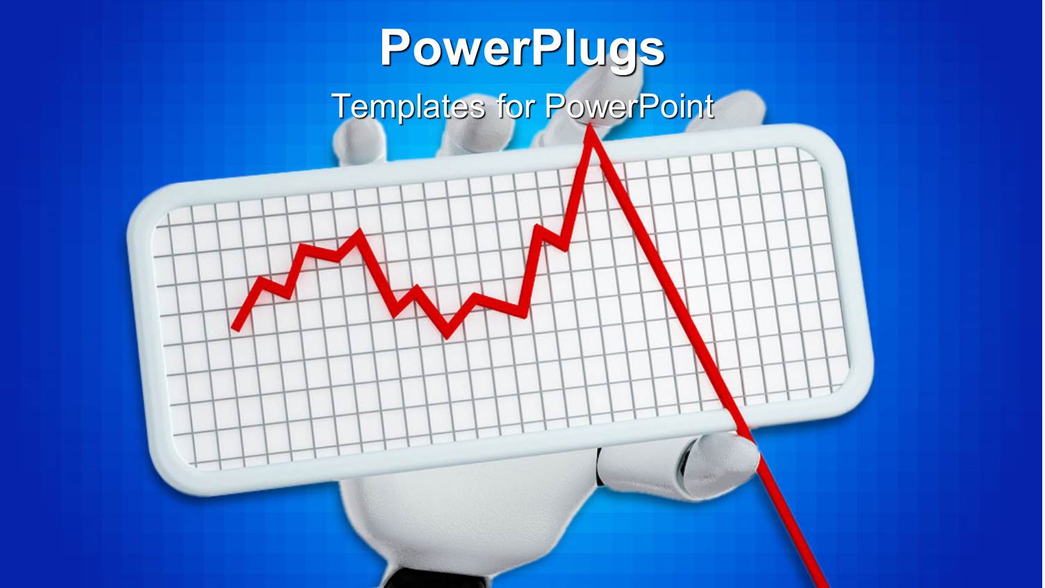 White Robotic Hand Holding Up a Short Graph Plate