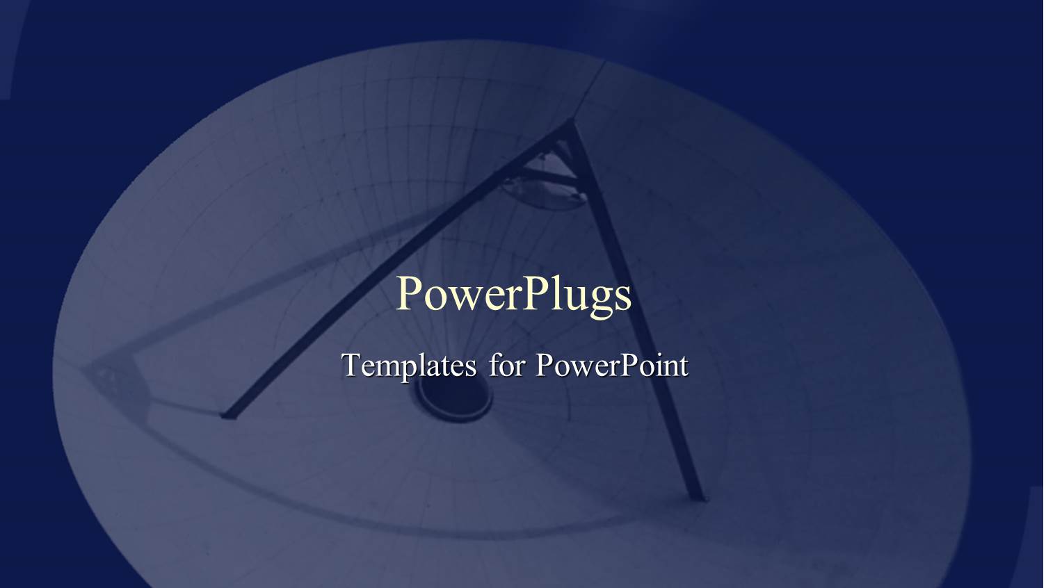 White Satellite Dish on Dark Blue Background