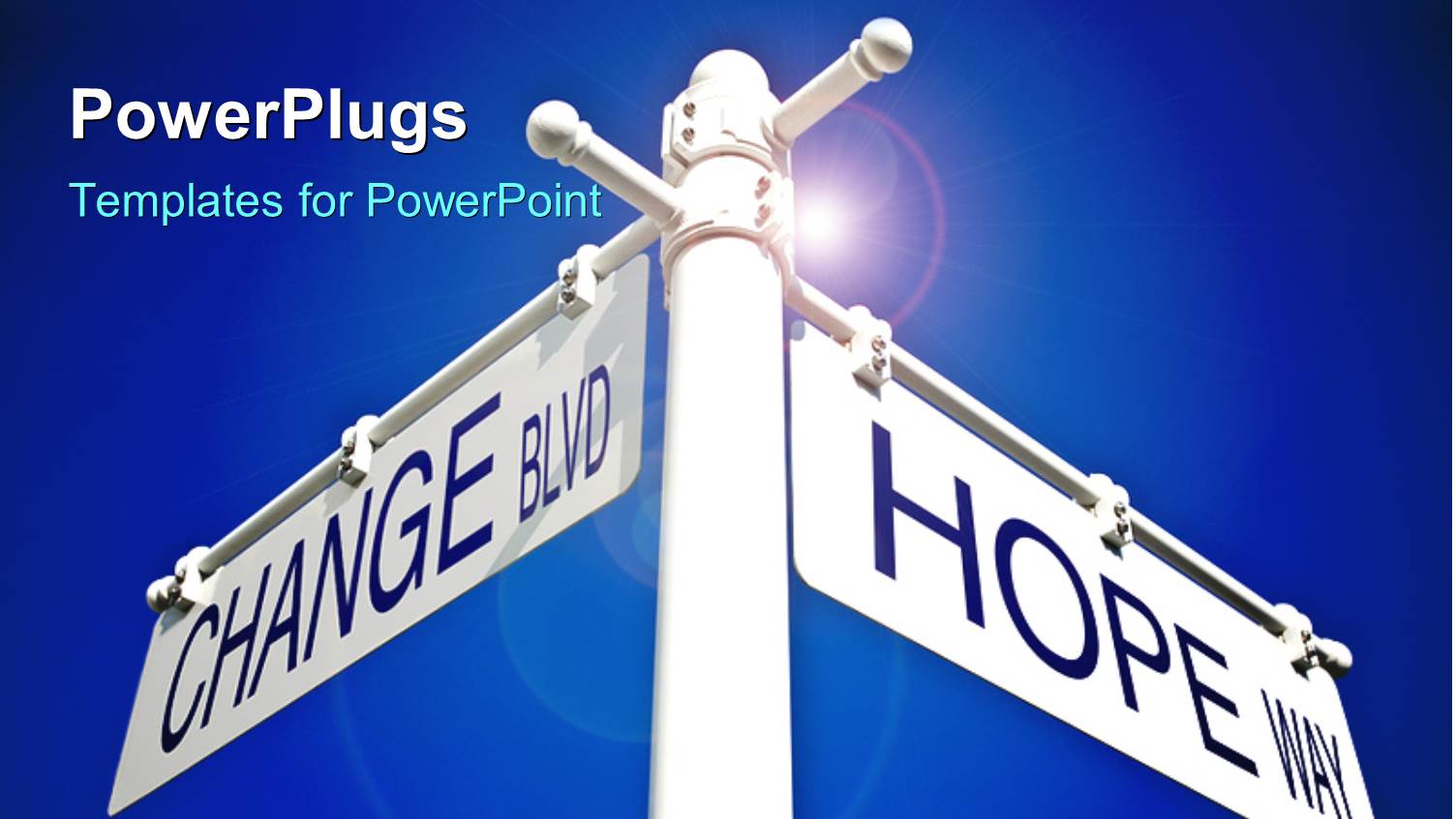 White Signpost Showing Showing Directions to Hope Way and Change Blvd