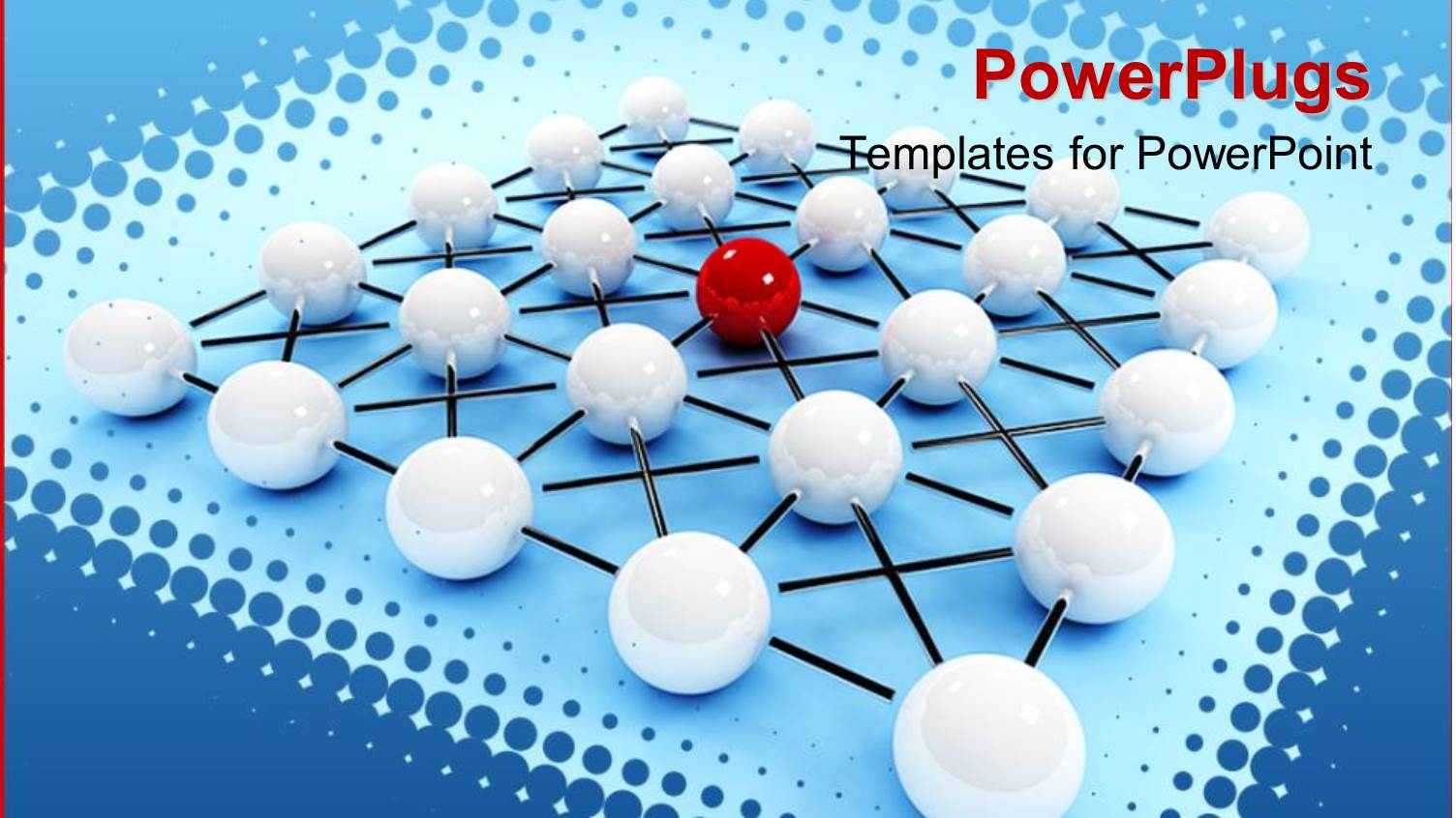 White Spheres Linked with Lines with Red Sphere at Center