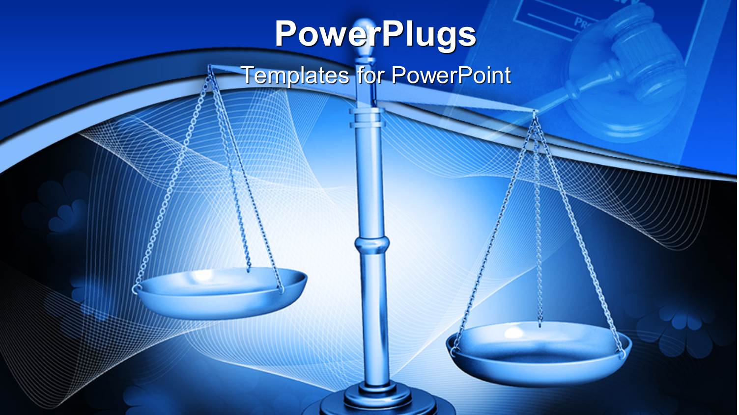 Wight Scale Law Balance with Law Tools on the Blue Background