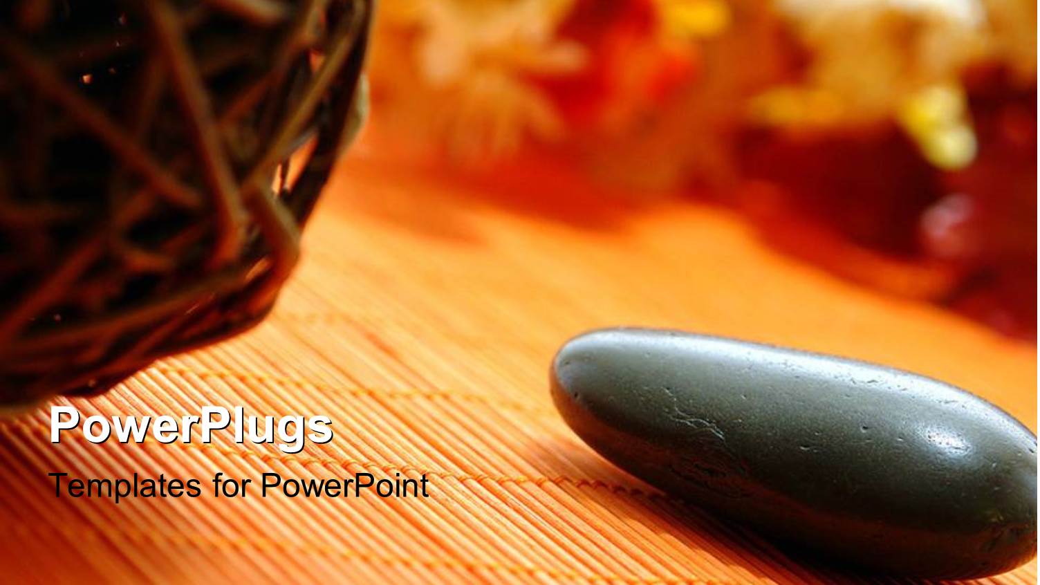 Willow Ball and Spa Stone Sitting on Bamboo Mat