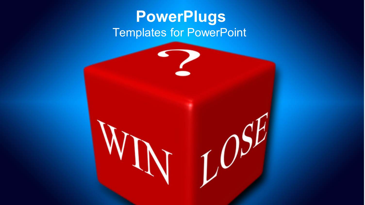 a Win Lose 3d Box with Blue Background