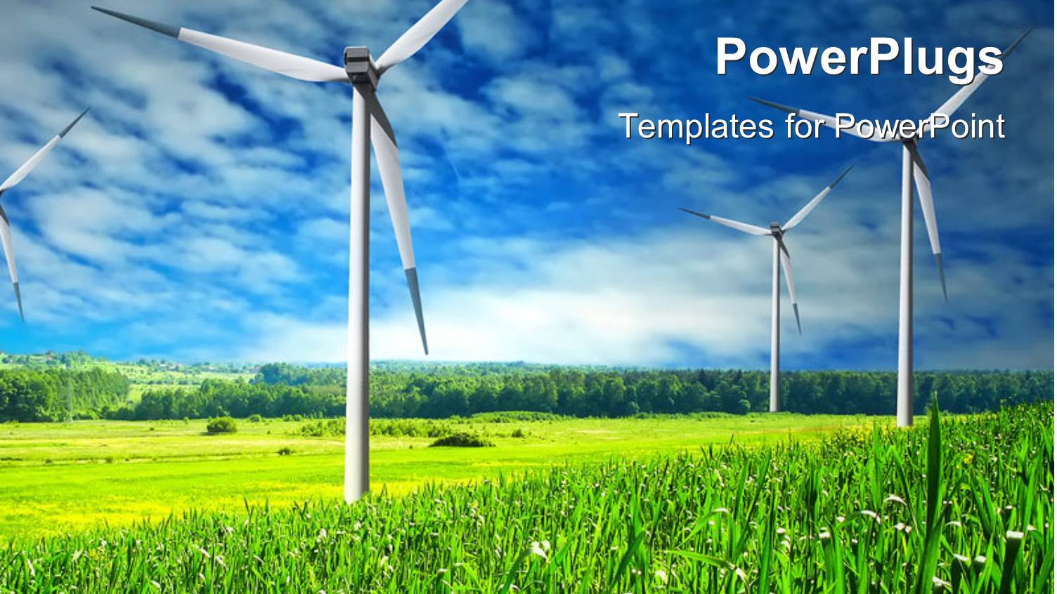 Wind Mill Landscape with Blue Sky in Background