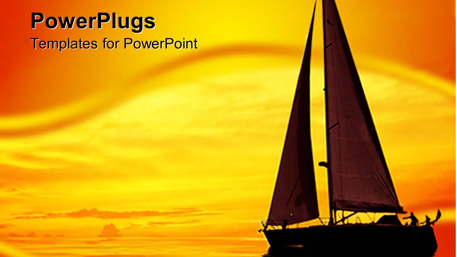 Wine Colored Boat with large Sail, Sailing Towards Beautiful Sunset