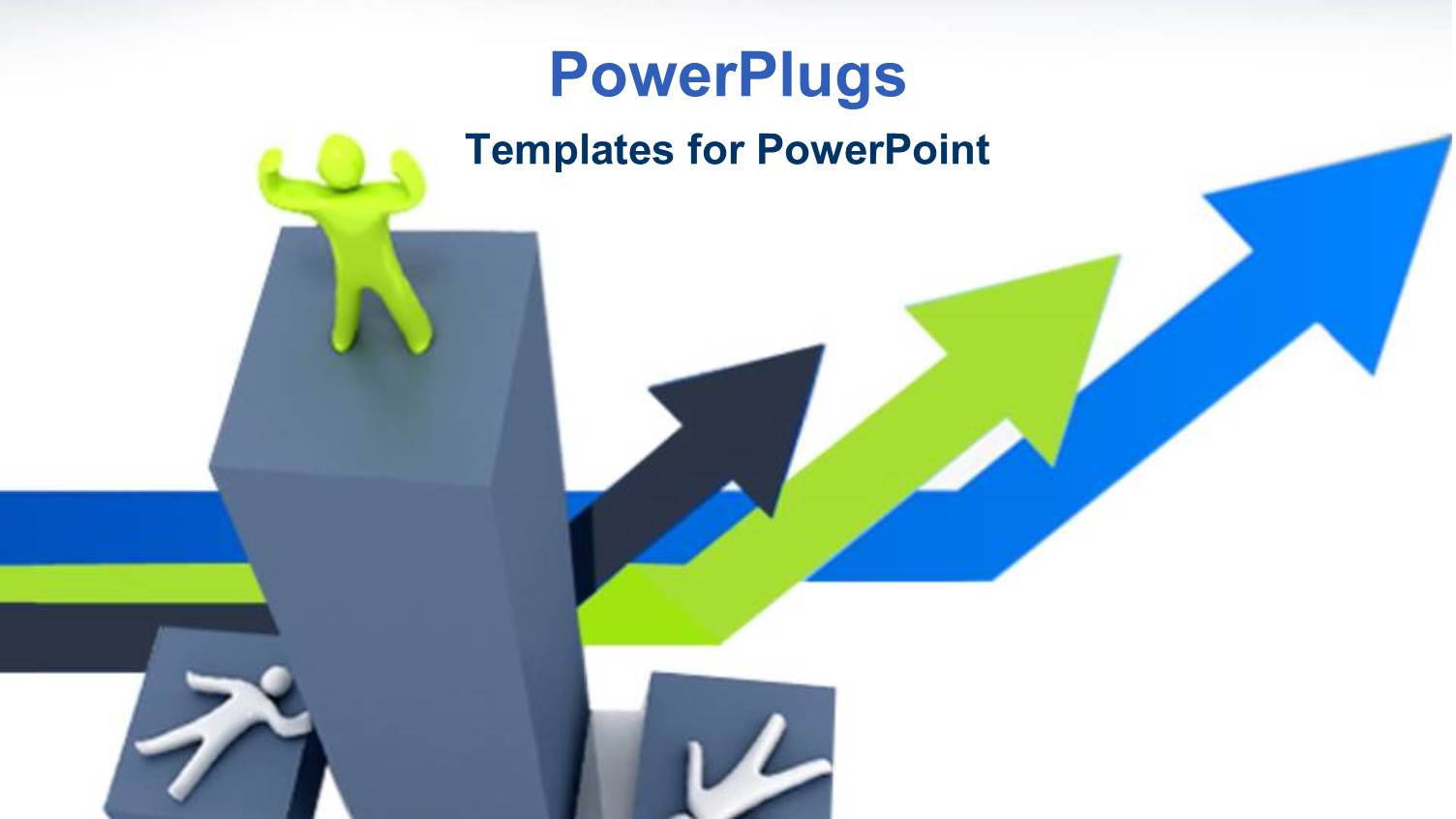 Winning Success Metaphor with Man Celebrating and Arrows