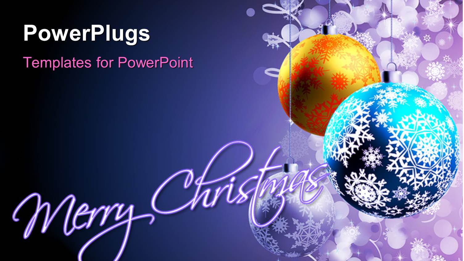 Winter Background with Christmas Decoration, Balls for Xmas Design and Merry Christmas Keyword in Foreground