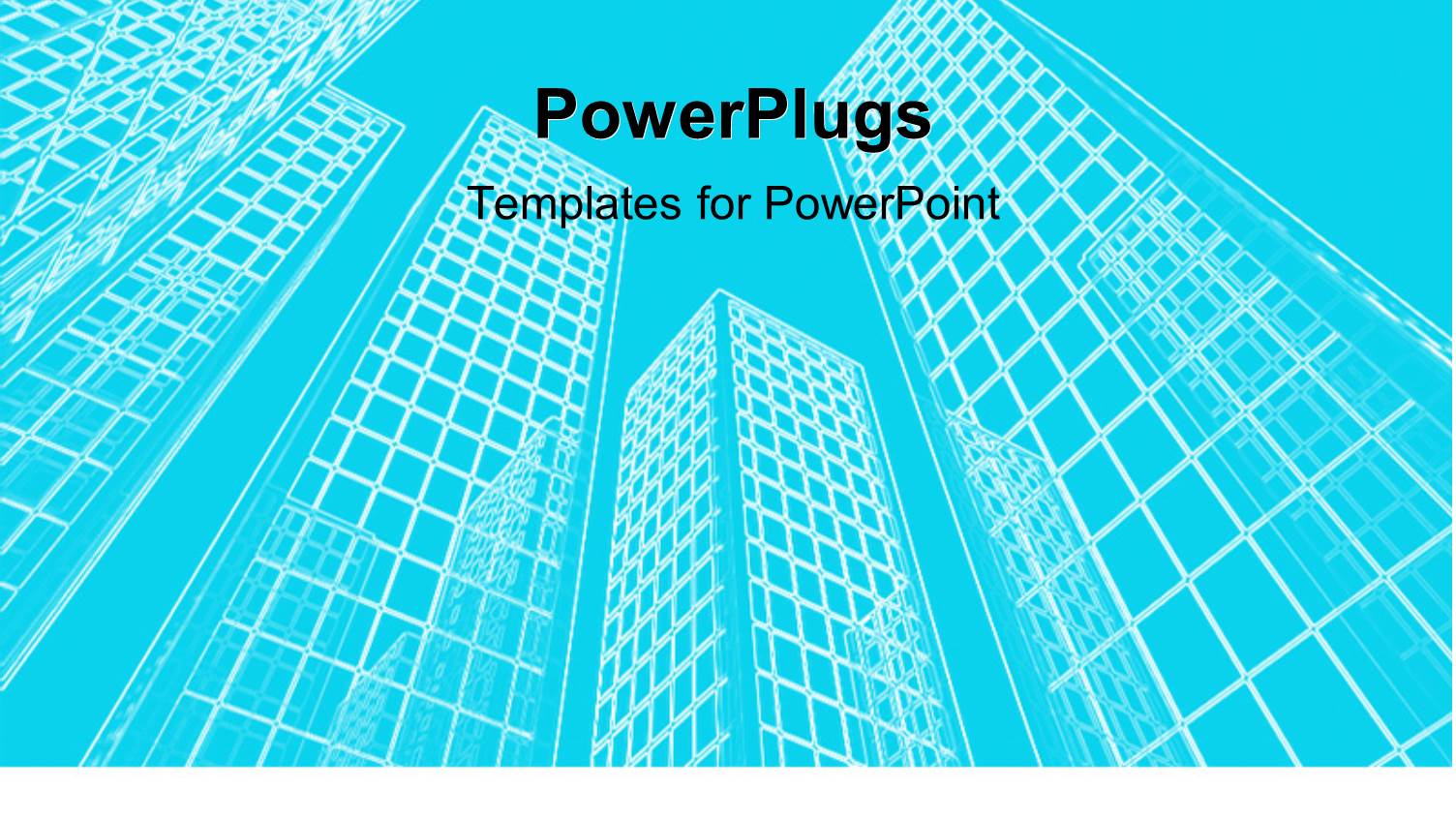 Wireframe of Office Buildings in Blue