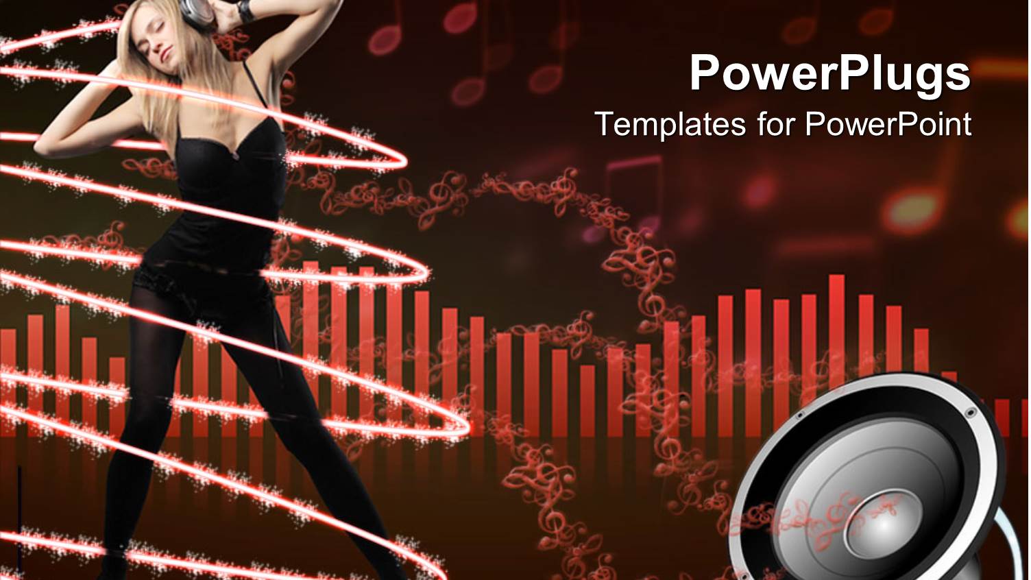 Woman in Black Wearing Headphones and Dancing while Surrounded by Strings of Light