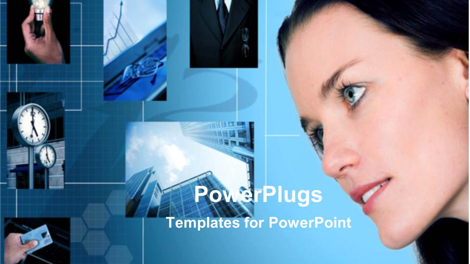 Woman Looking at Depictions of Business and Innovation