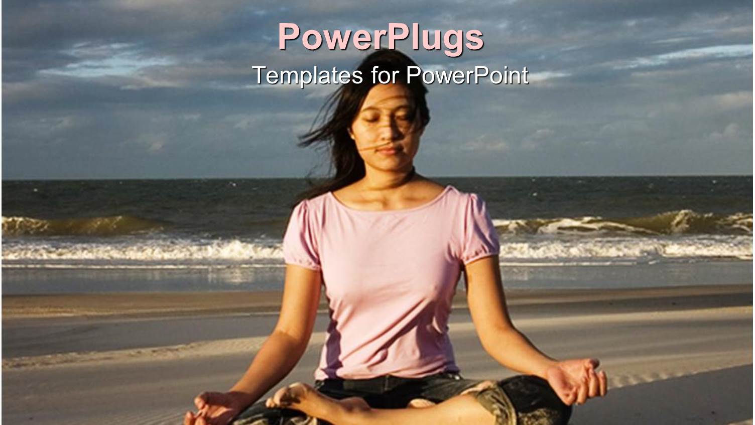 Woman Meditating on Beach at Sunrise, Meditation, Yoga