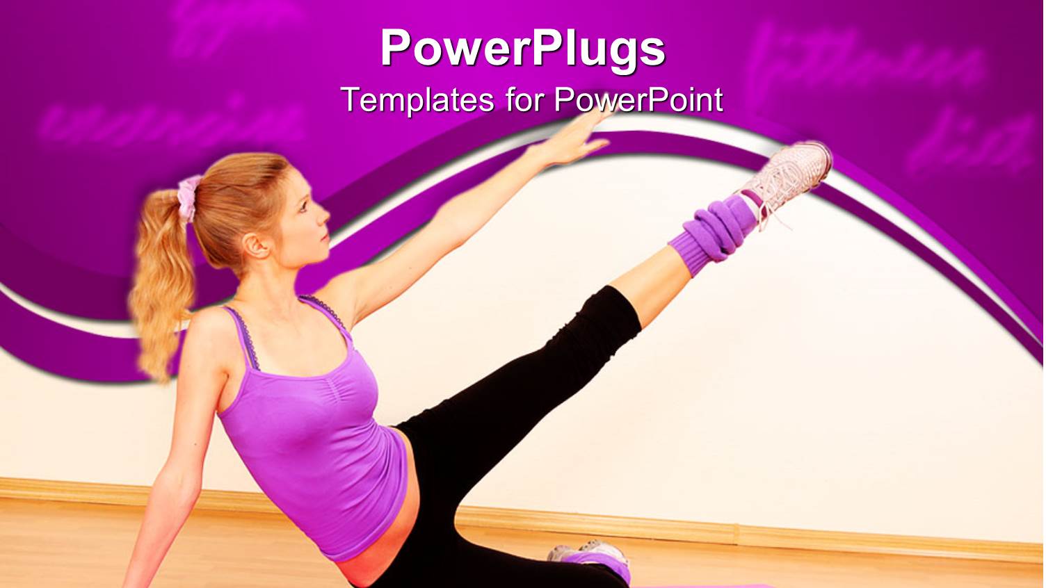 Woman Performing Fitness Exercise on a Purple Fitness Rug