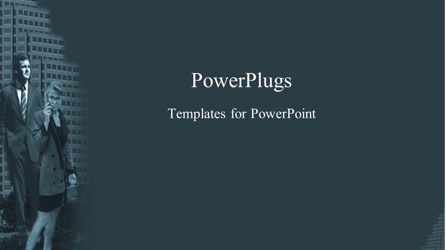 Woman with Skirt Speaking on the Cell Phone and Business Man with Hands in Pockets Standing Behind Woman