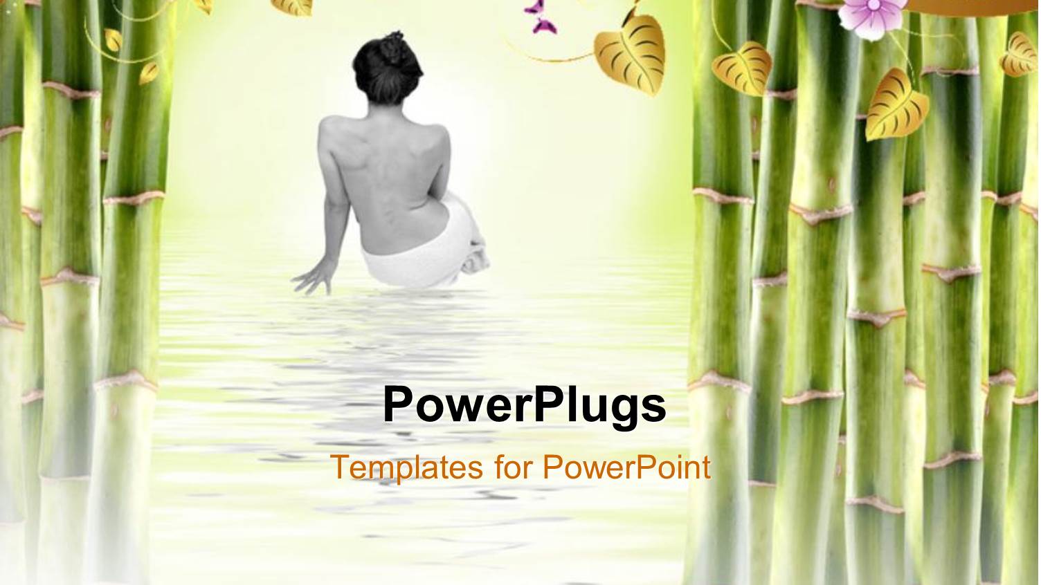 a Woman after Spa with a Number of Leaves