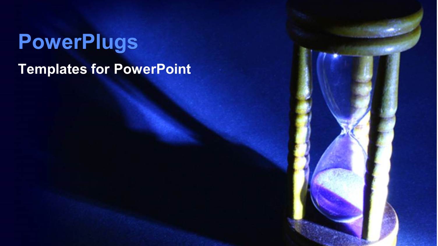 Wooden Hour Glass with a Bright Light and Blue Background