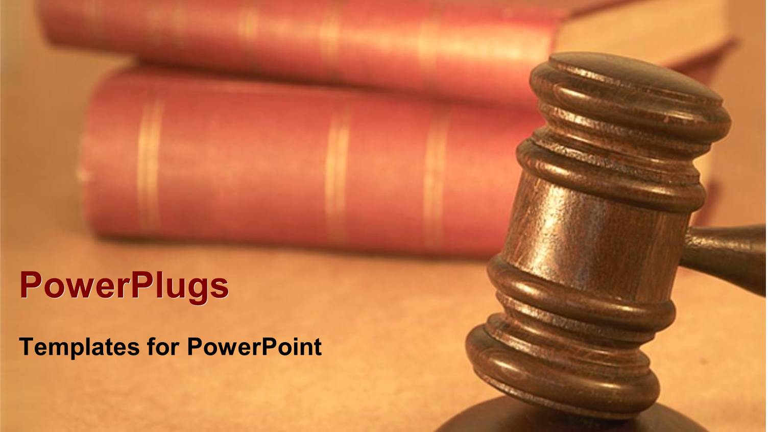 Wooden Judge Gavel Hammer with Red Law Books for Judicial System on a Neutral Background