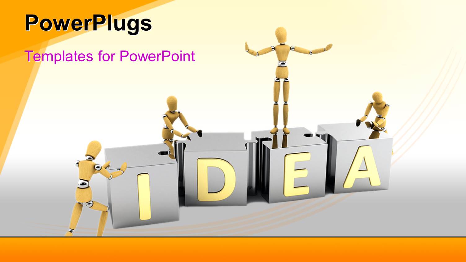 3D Men Arrange large Pieces of IDEA Puzzle