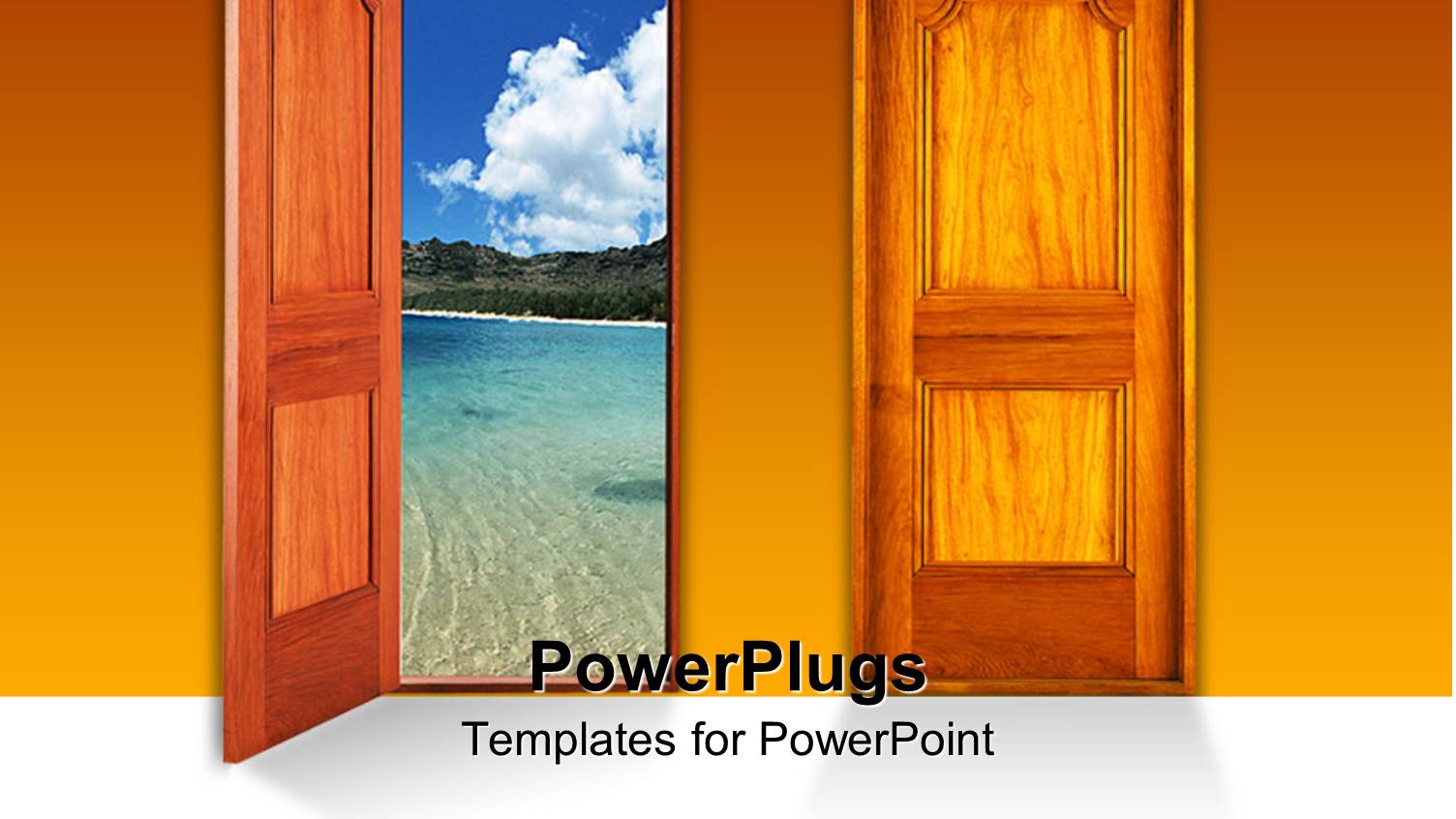 Wooden Open and Close Door to Beach and Seaside