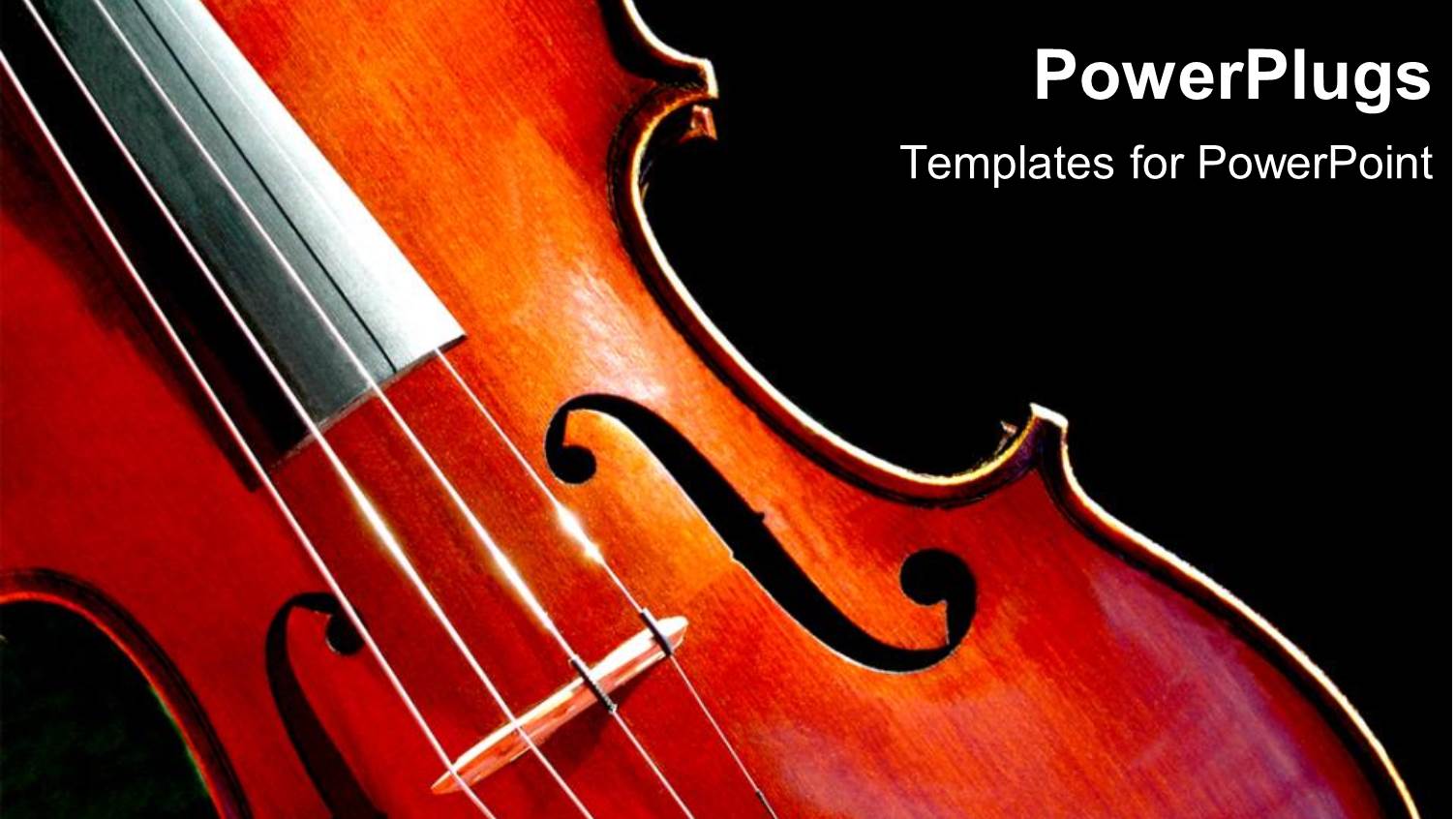 Wooden Violin with Four Strings on a Black Background