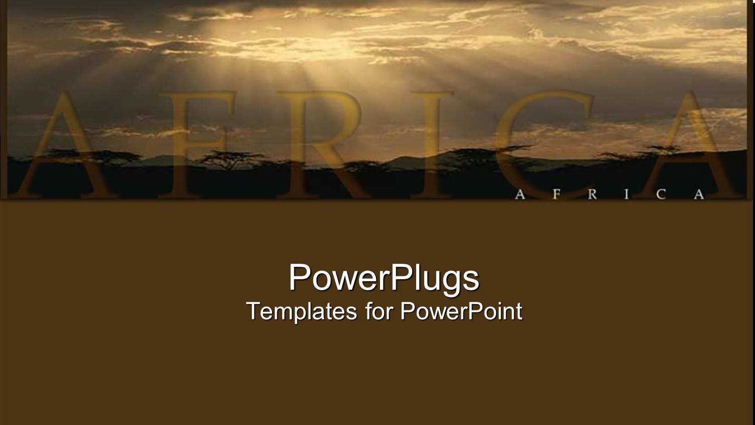 Word Africa Back Lit by Sun Through Dark Clouds