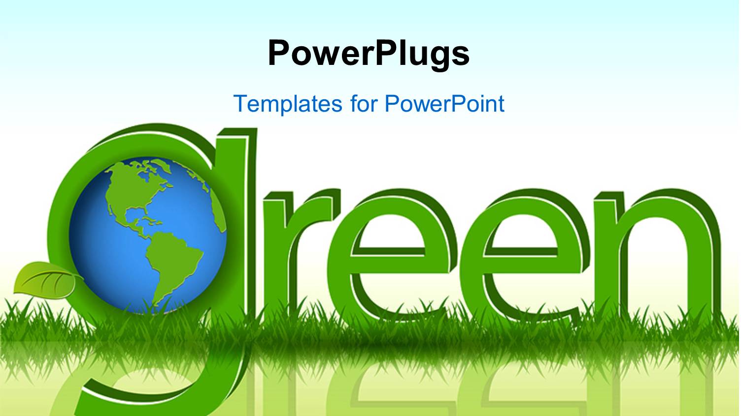 the Word Green with a Globe and Bluish Background