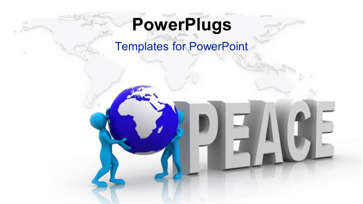 the Word Peace and a Globe with Map in the Background