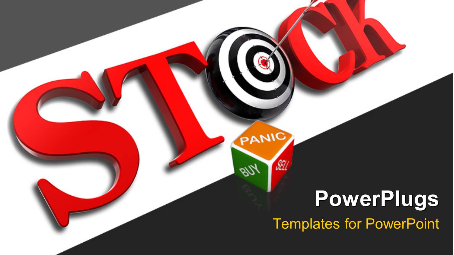 the Word Stock with a Dartboard and Grayish Background