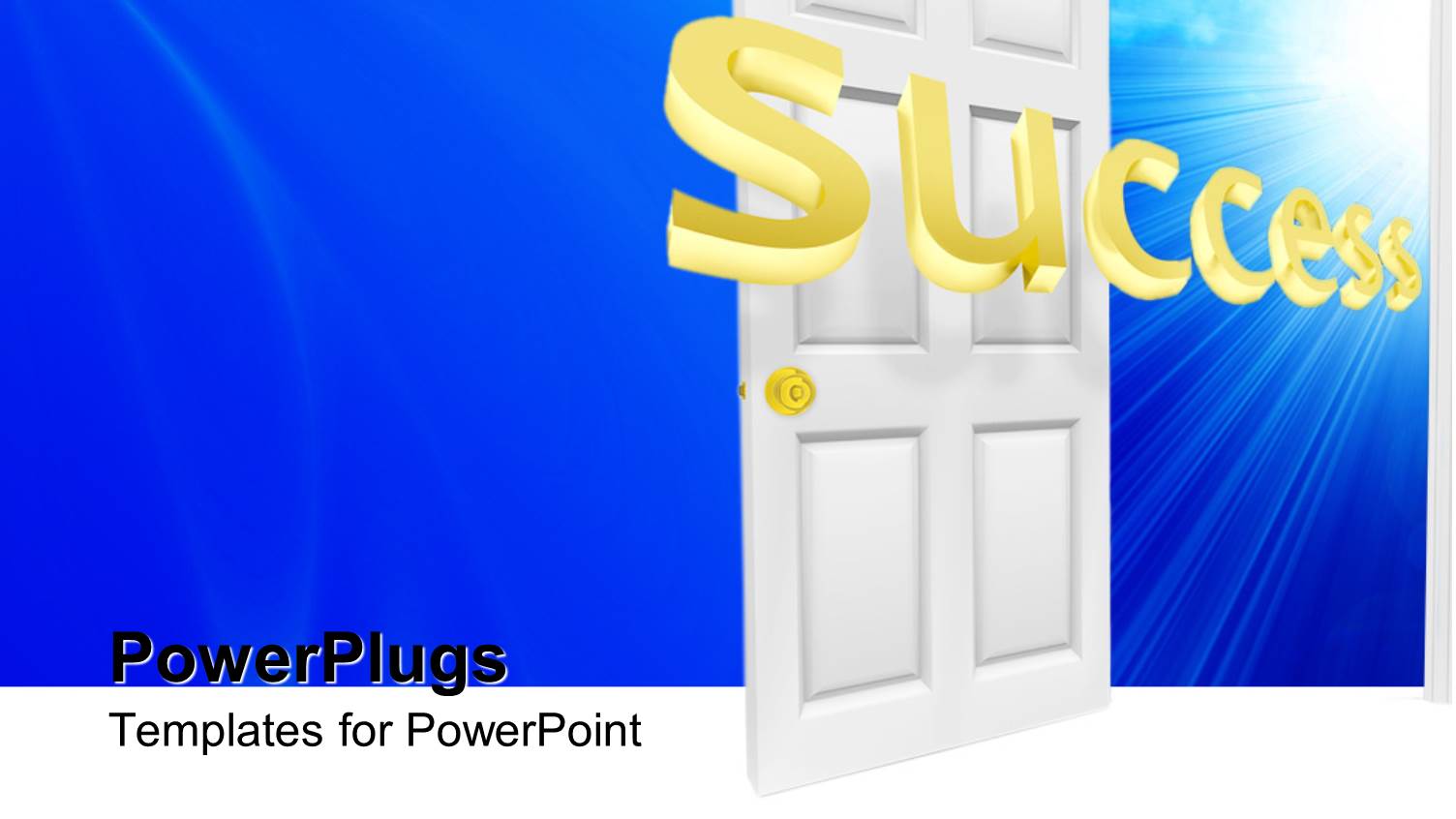 the Word Success with the Door Open and Bluish Background