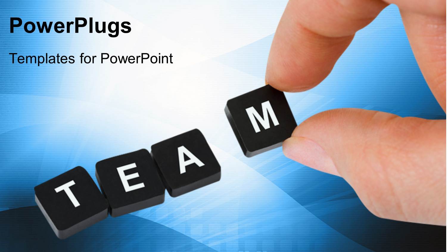 the Word Team in Boxes with Bluish Background and Place for Text