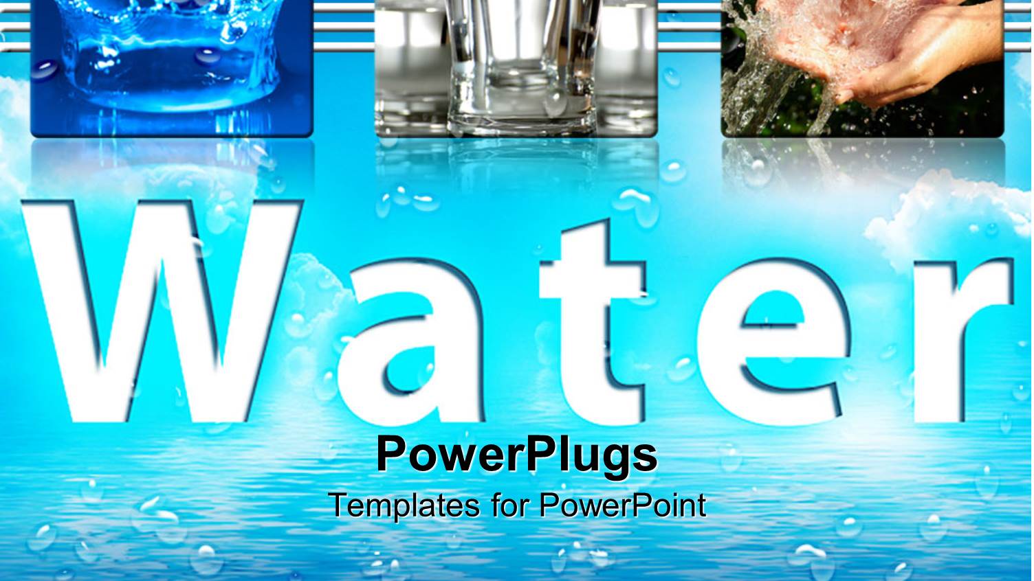 Word Water with Water Splash, Water Glass and Hand Washing