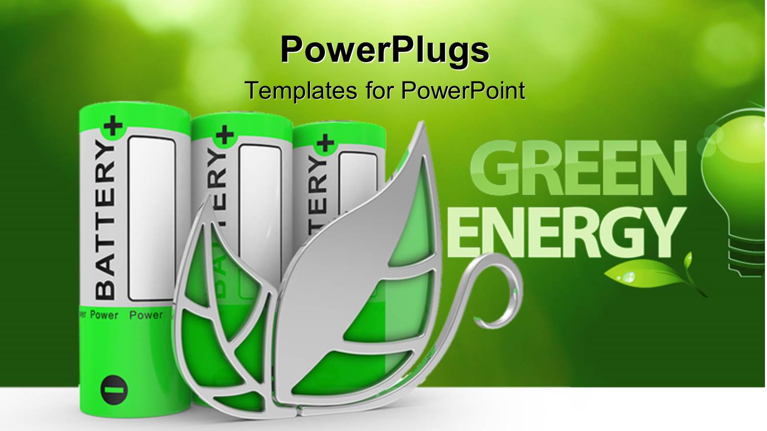 the Words Green Energy with a Lot of Battery Cells