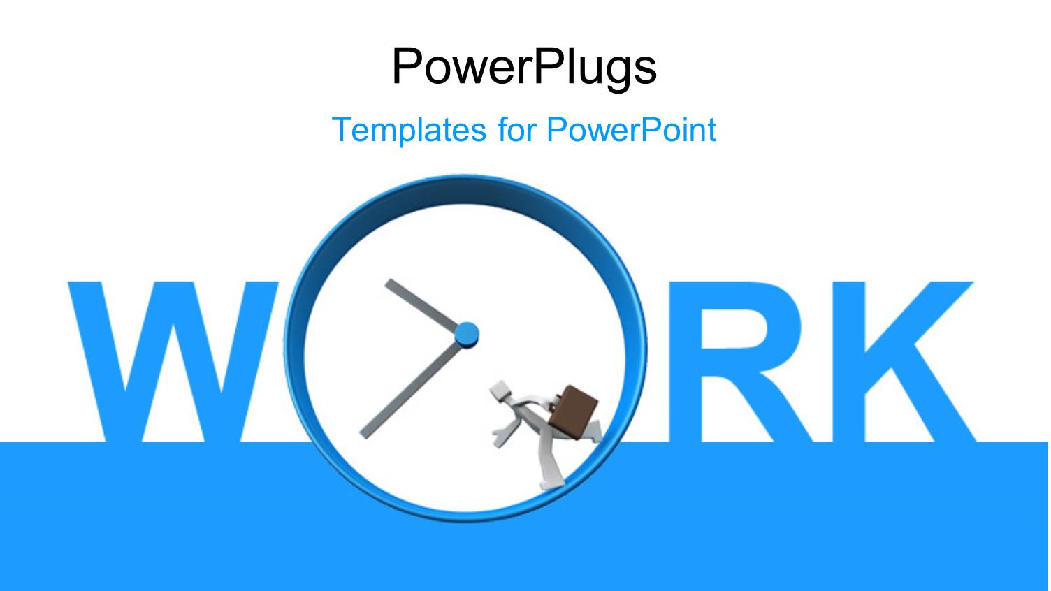 Work Time with Clock and Businessman Rushing to Work