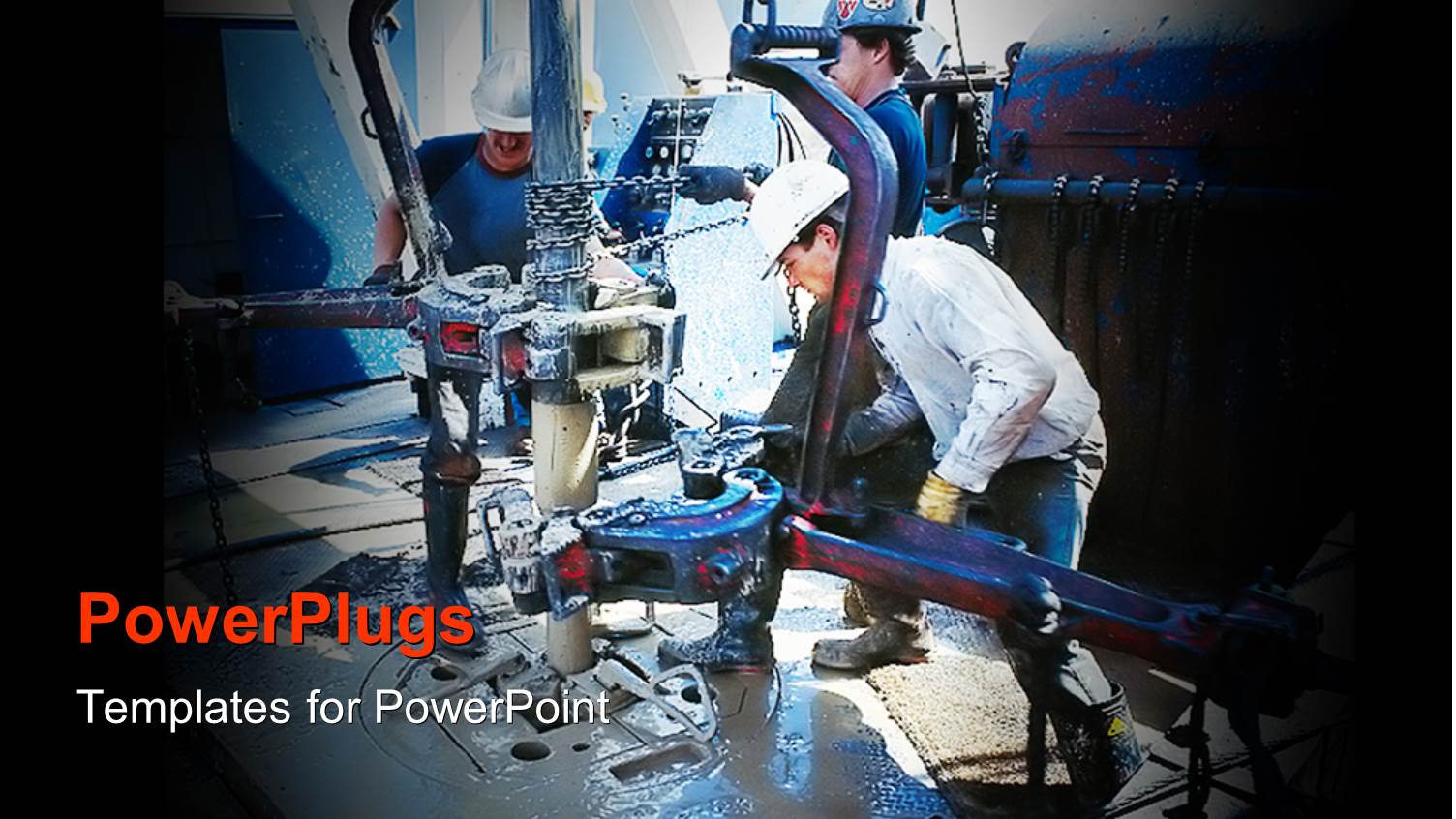 Workmen on Oil and Gas Drilling Rig