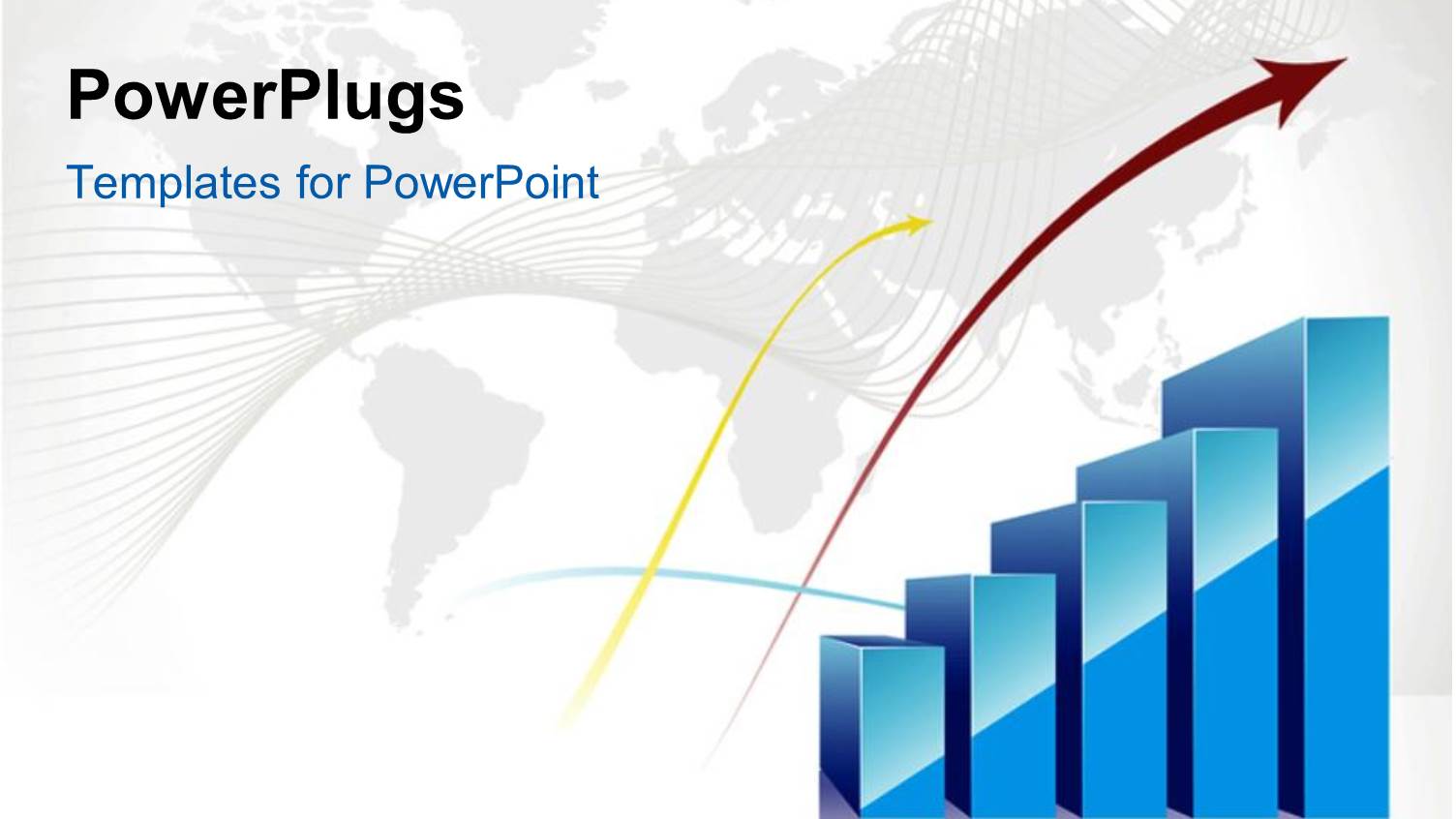 World Map in Background with Blue Bar Charts