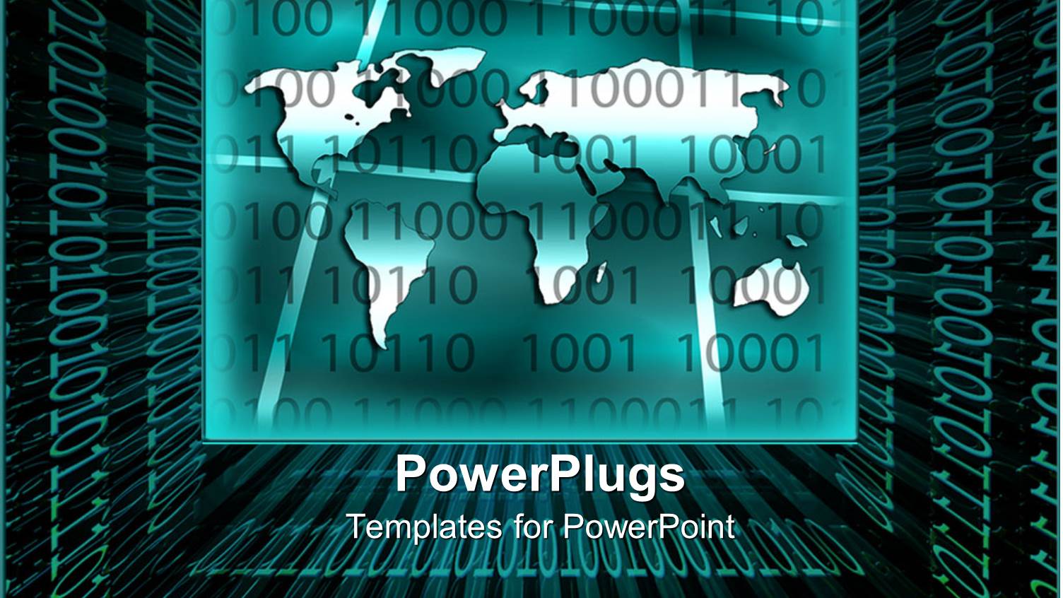 World Map Littered with Binary Digits