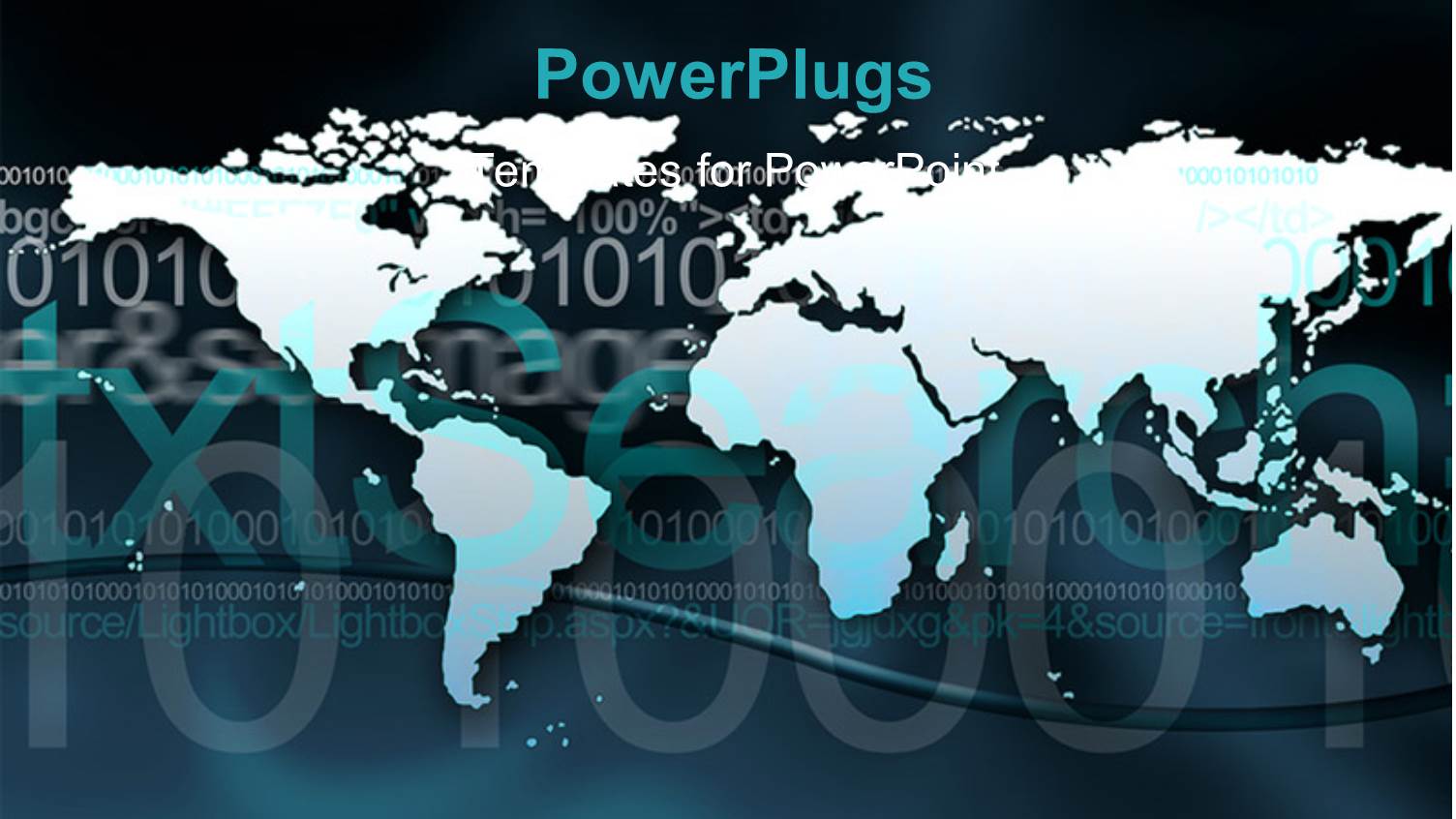 World Map Over Data Cable and Binary Codes Depicting Global Communication